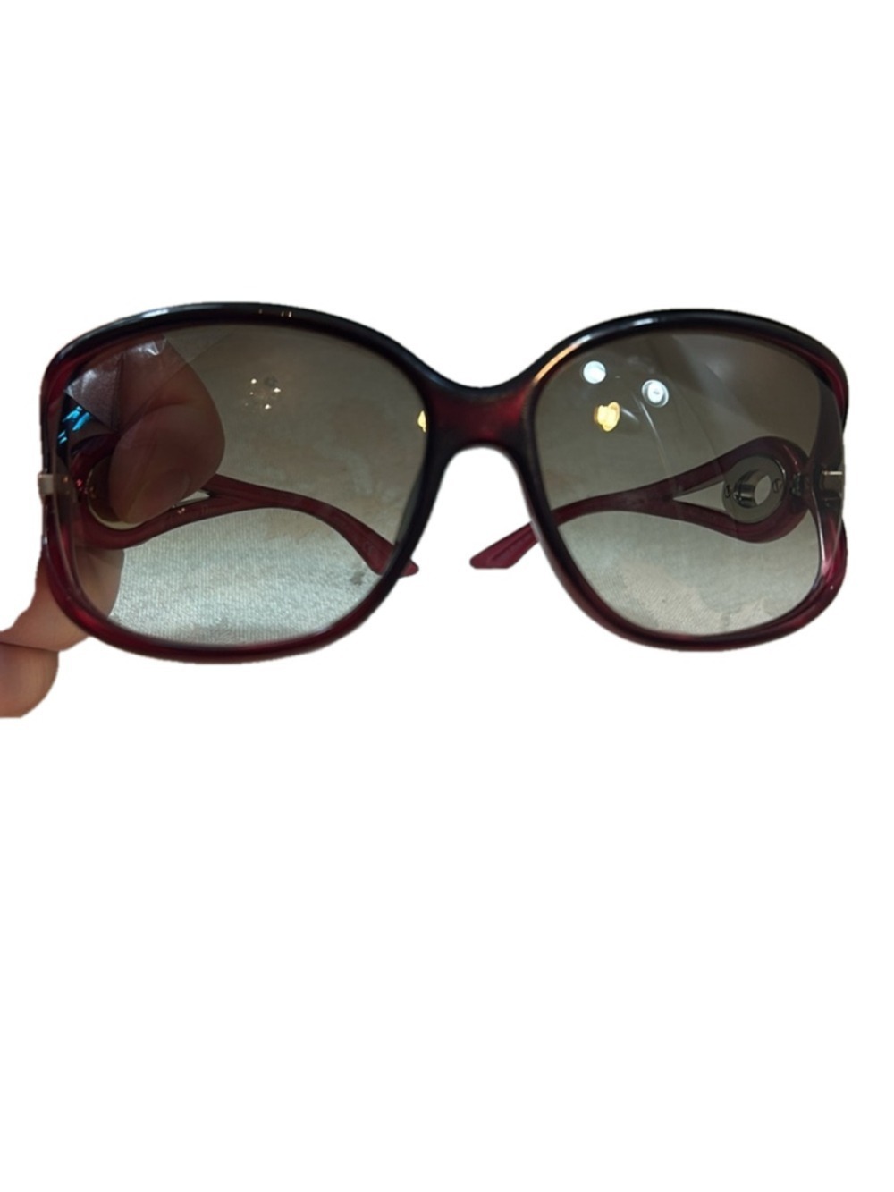 Dior VOLUTE2STR Chic Red Sunglasses with Rhinestone Detail OF5058S57N - Picture 3 of 13